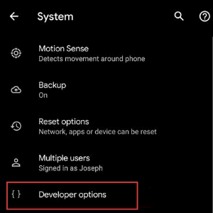 Android Developer Option app