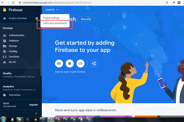 firebase account users and permission