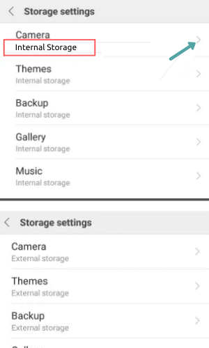 internal storage