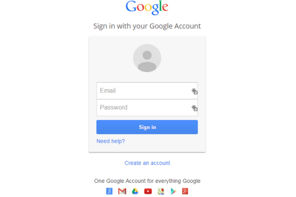 sign into your google account