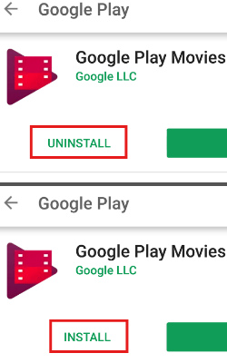 uninstall and reinstall app