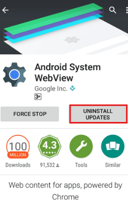 uninstall the web view